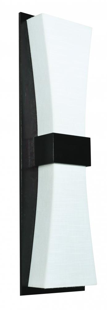 Aberdeen LED Sconce - Espresso Finish - Linen White Shade