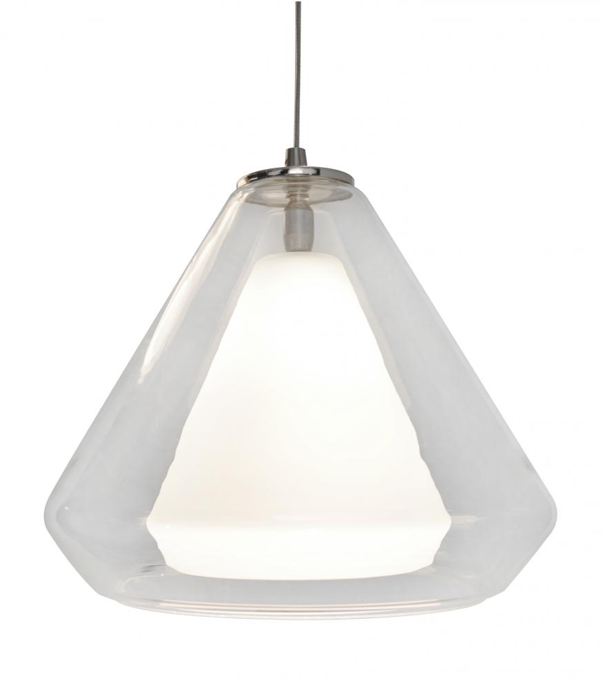 Armitage LED Pendant - 3000K - 120-277V - Satin Nickel - Clear