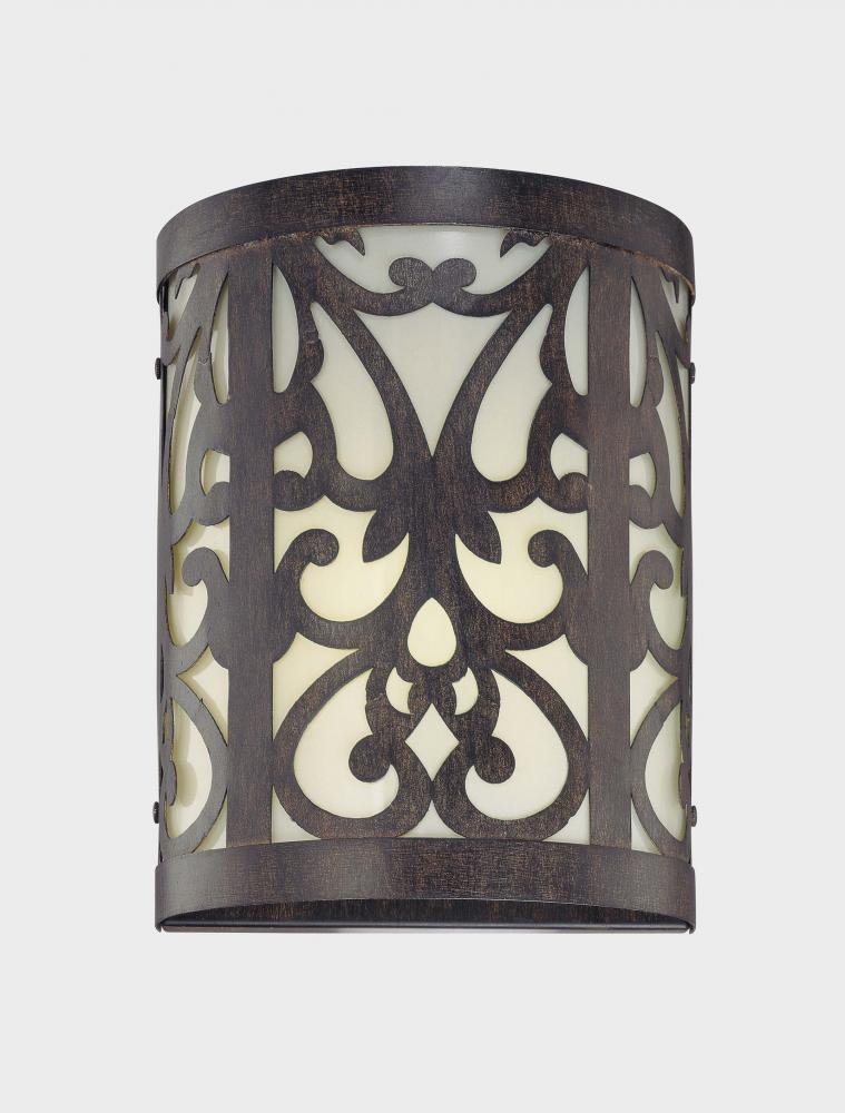 One Light Bronze Wall Light