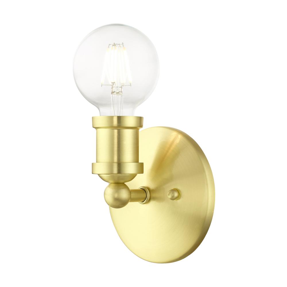 1 Light Satin Brass ADA Single Vanity Sconce