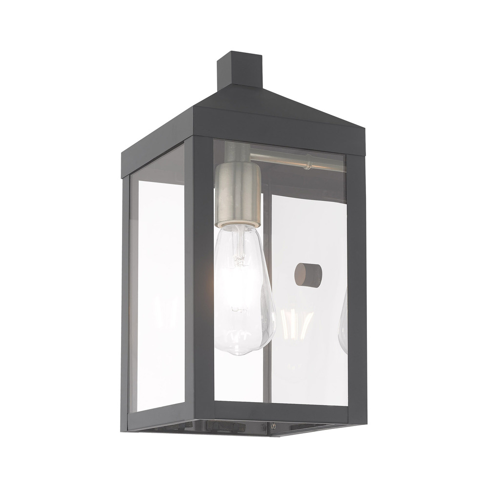 1 Lt Scandinavian Gray Outdoor Wall Lantern