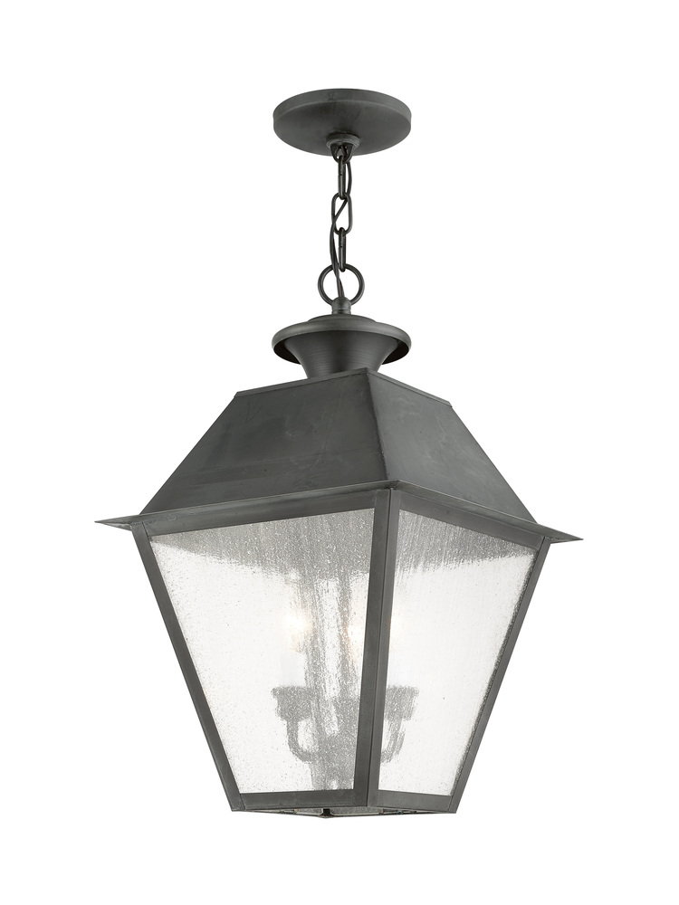 3 Light Charcoal Outdoor Chain Lantern