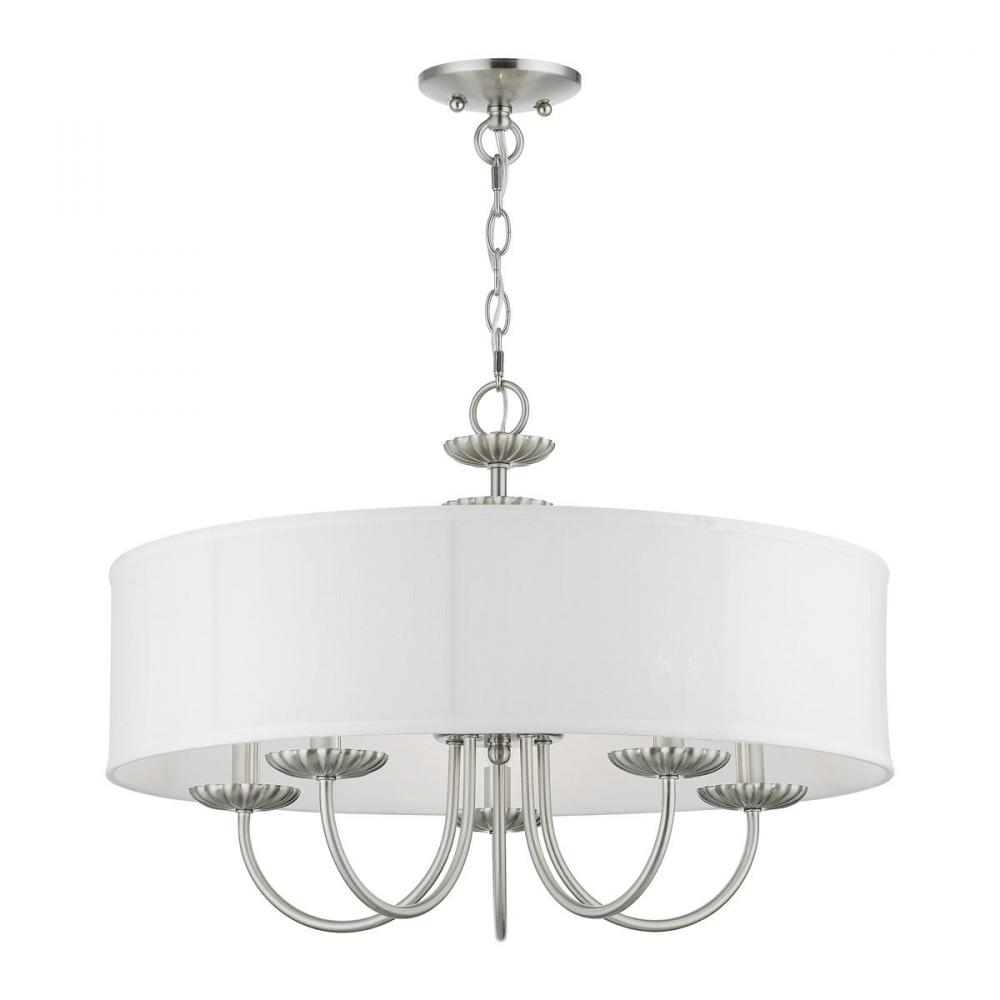 5 Light Brushed Nickel Pendant Chandelier