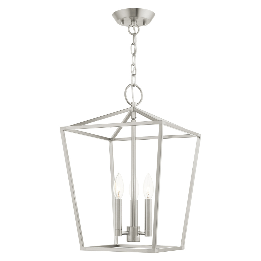 3 Lt Brushed Nickel Convertible Lantern