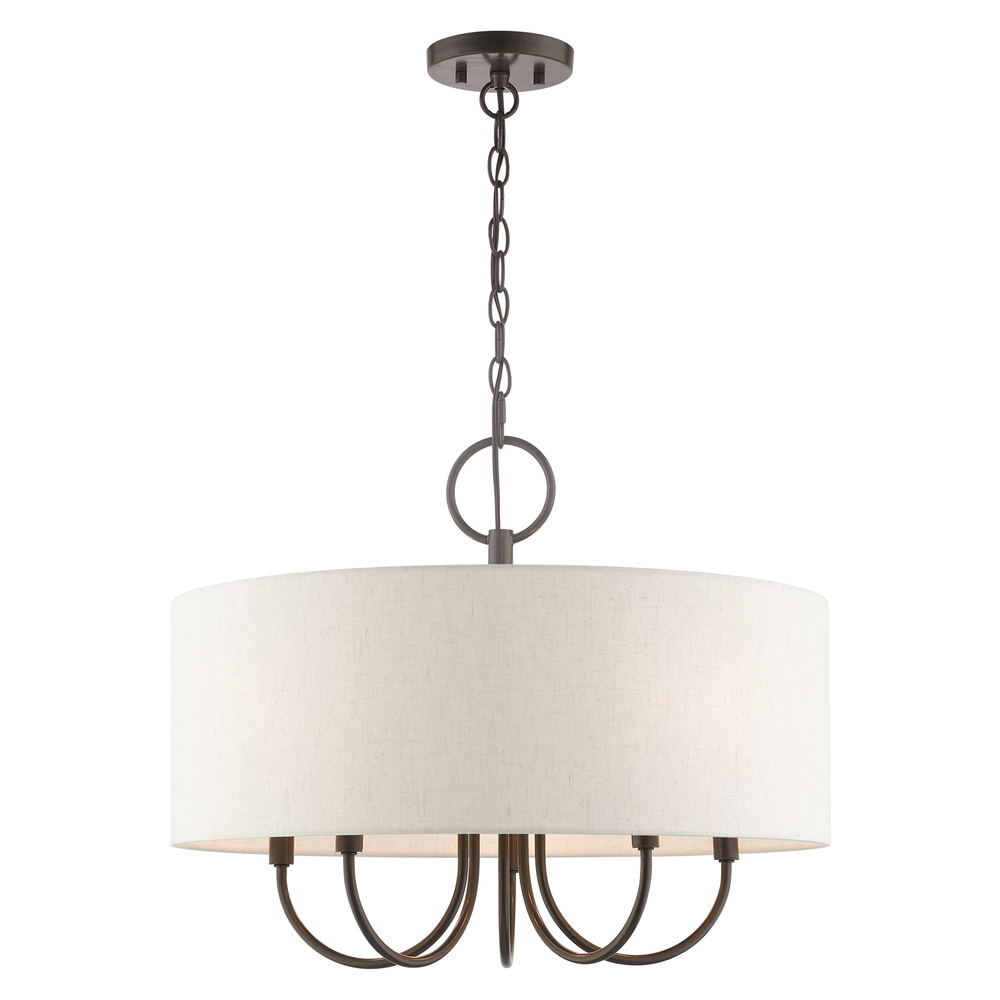 5 Lt English Bronze  Pendant Chandelier