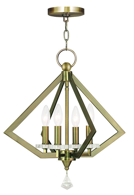 4 Light Antique Brass Chandelier