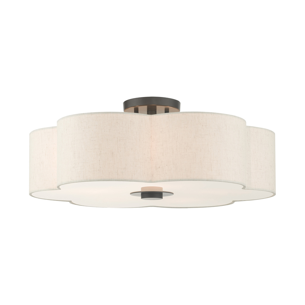 5 Lt English Bronze  Semi Flush