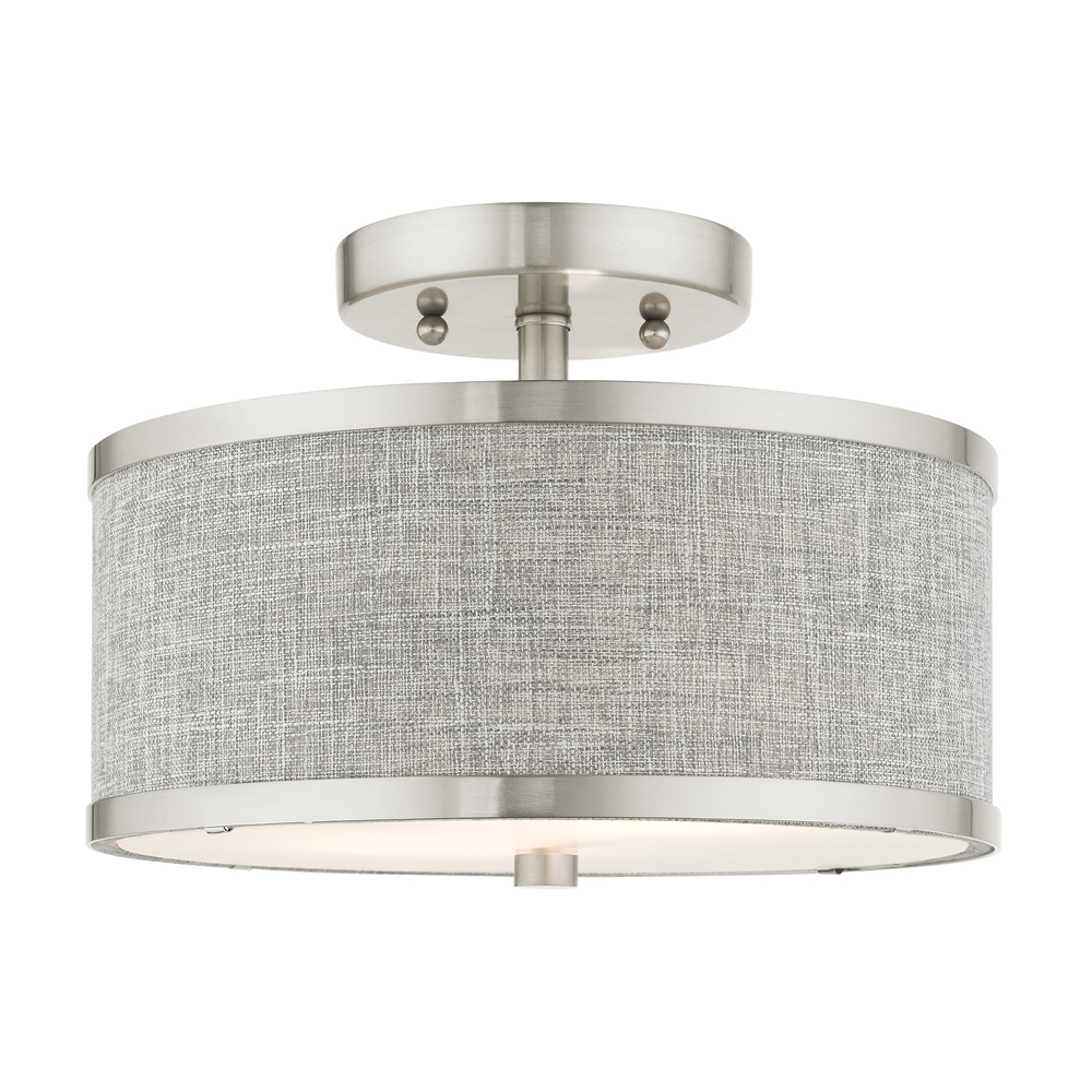 2 Lt Brushed Nickel Semi Flush