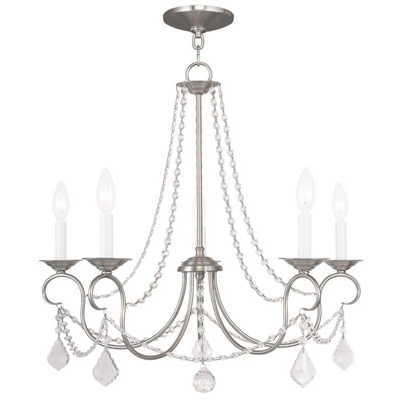 5 Light Brushed Nickel Chandelier