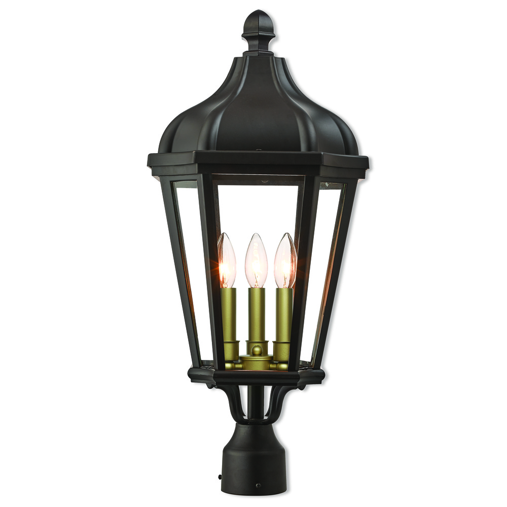 3 Lt BZ Outdoor Post Top Lantern