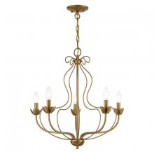 Livex Lighting 42905-48 - 5 Light Antique Gold Leaf Chandelier