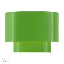 Livex Lighting 50299-78 - 1 Light Shiny Apple Green ADA Sconce with Shiny Apple Green Metal Shade with Shiny White Inside