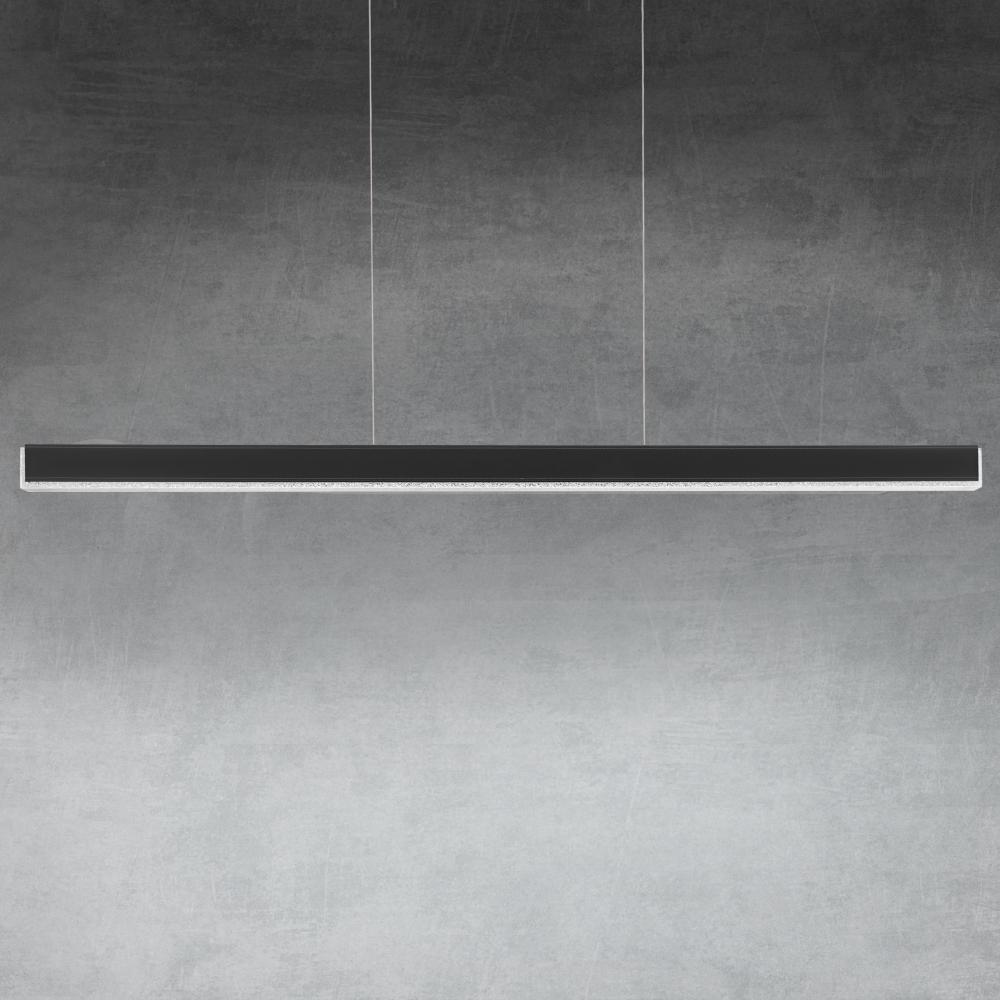 Mystique 70in LED 3000K/3500K/4000K 120V-277V Pendant in Black with Clear Rock Cut Crystal