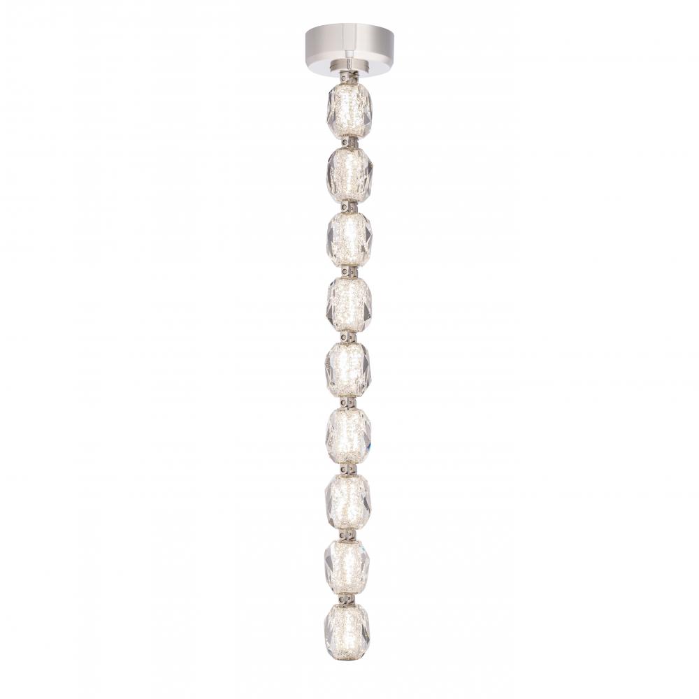 Seduction 9 Light LED 3000K/3500K/4000K 120V-277V Mini Pendant in Polished Nickel with Clear Radia