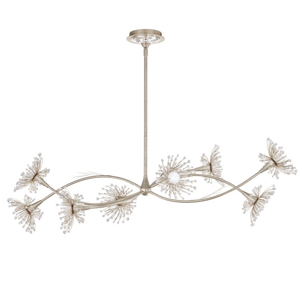 Coquette 8 Light 120/277V LED Linear Pendant in Antique Silver with Clear Radiance Crystal