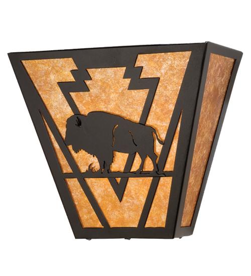 13"W Lone Buffalo Wall Sconce