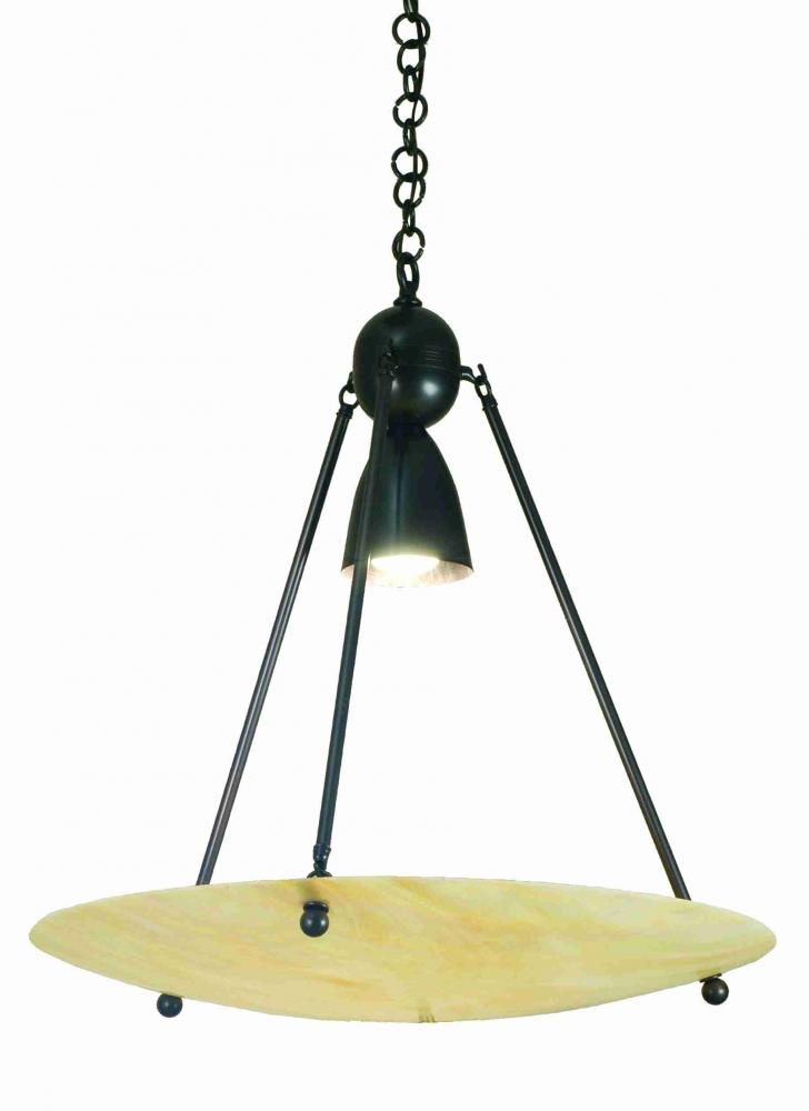 25.5"W Revival Beige Iridescent Deco Ball Inverted Pendant