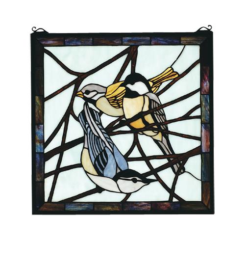 18"W X 18"H Backyard Friends Stained Glass Window