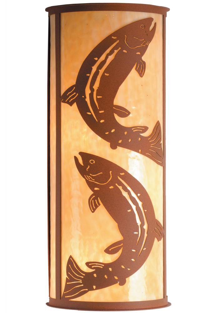 13"W Leaping Trout Wall Sconce