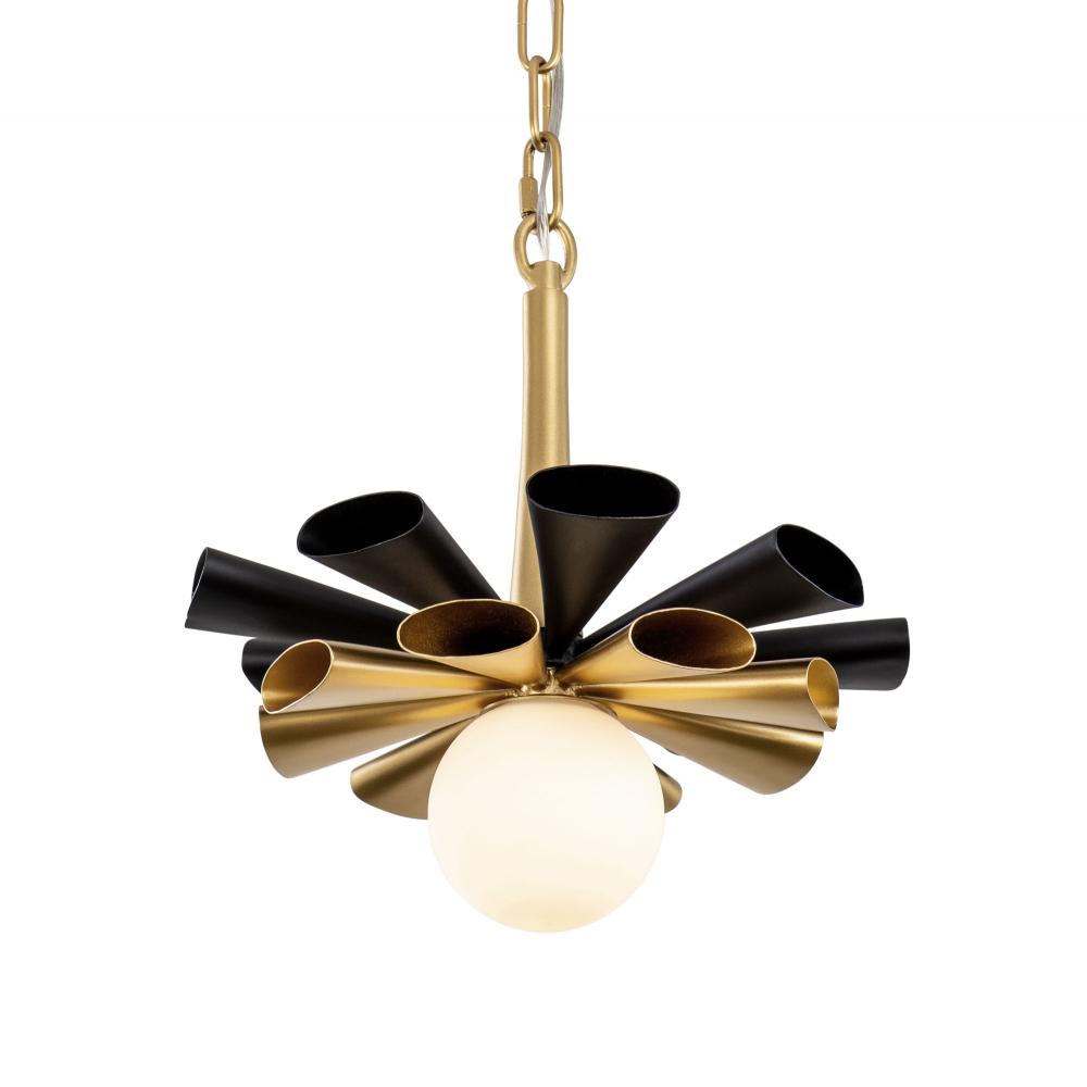 Daphne 1-Lt Small Pendant - Matte Black/French Gold