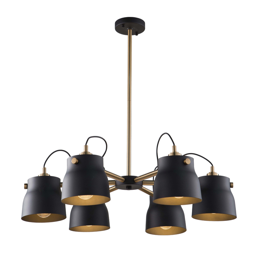 Euro Industrial 6-Light Chandelier