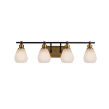  AC11684BB - Nelson Collection 4-Light Bathroom Brass & Black