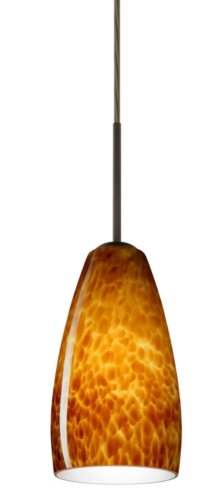 Besa Chrissy Pendant Bronze Amber Cloud 1x50W Candelabra