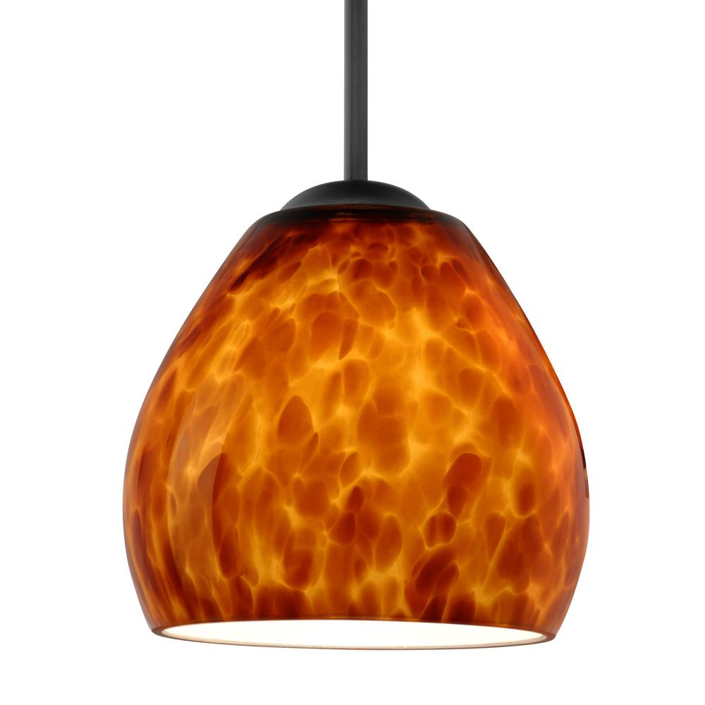 Besa Bolla Pendant Amber Cloud Black 1x40W MAX E26 Base