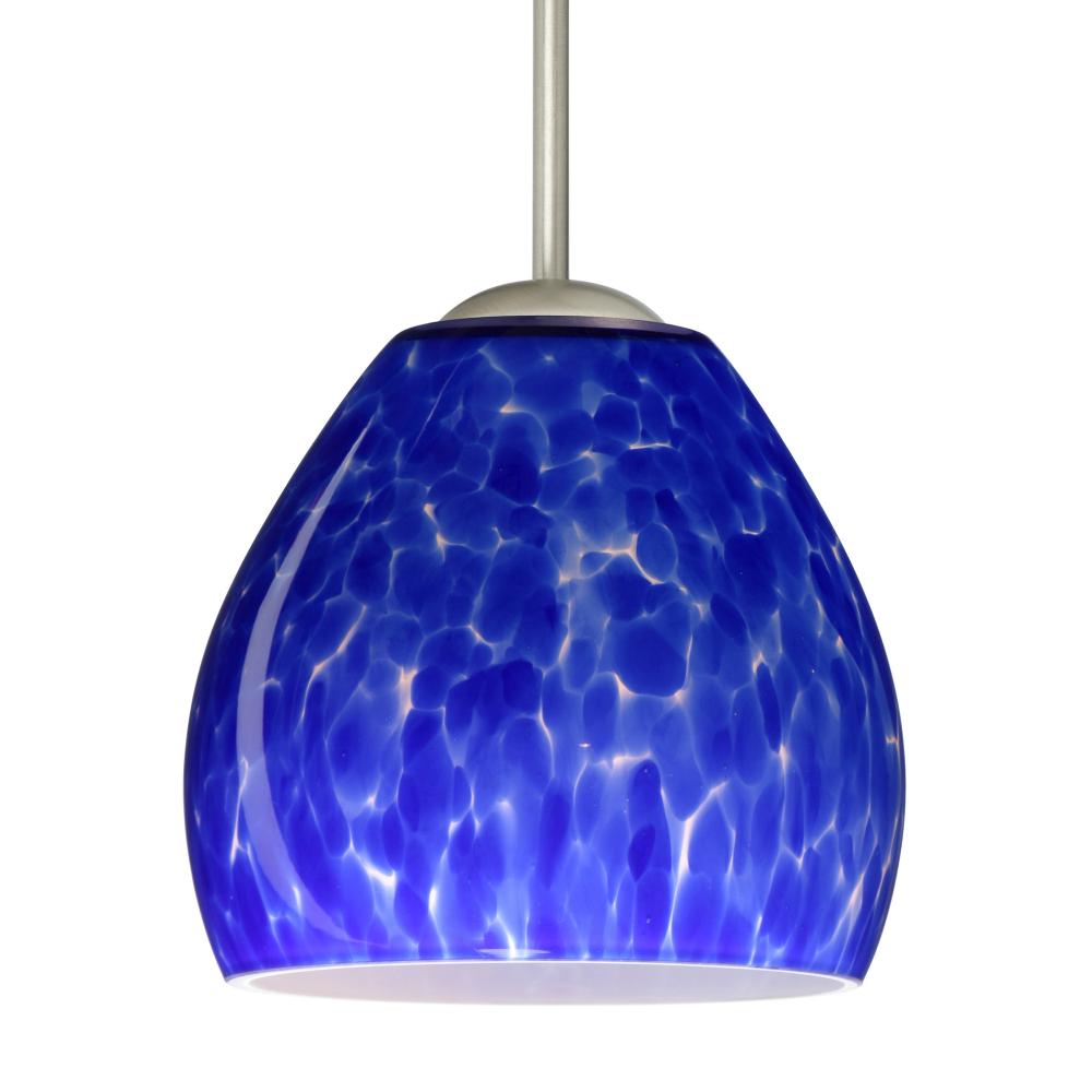 Besa Bolla Pendant Blue Cloud Satin Nickel 1x40W MAX E26 Base