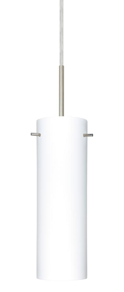 Besa Copa LED Pendant Opal Matte Satin Nickel 1x9W LED