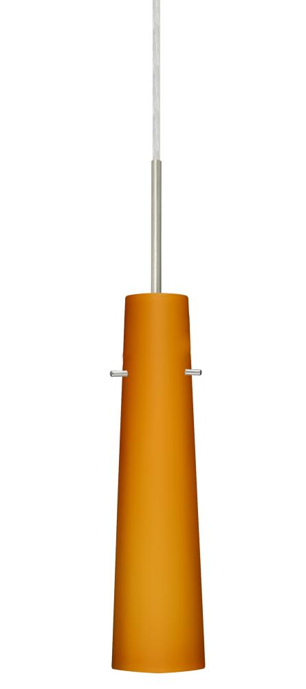 Besa Camino Pendant Satin Nickel Amber Matte 1x40W Halogen