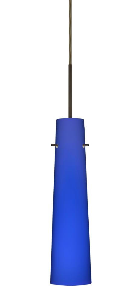 Besa Camino Pendant Bronze Cobalt Blue Matte 1x40W Halogen