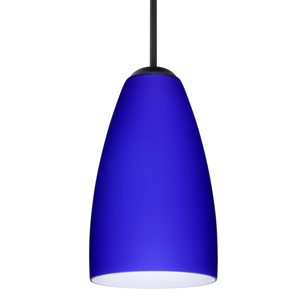 Besa Riva 9 Pendant Black Cobalt Blue Matte 1x75W MAX E26 Base