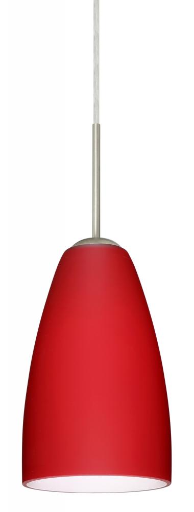 Besa Riva 9 Pendant Satin Nickel Ruby Matte 1x75W Medium Base