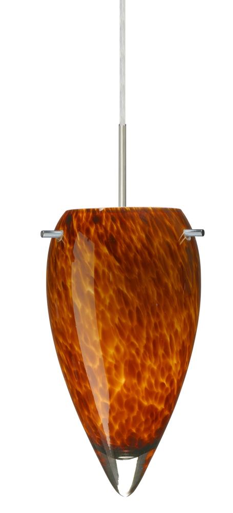 Besa Juli LED Pendant Amber Cloud Satin Nickel 1x9W LED