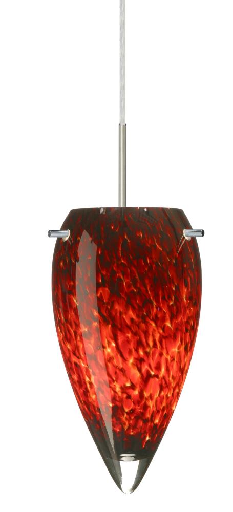 Besa Juli LED Pendant Garnet Satin Nickel 1x9W LED