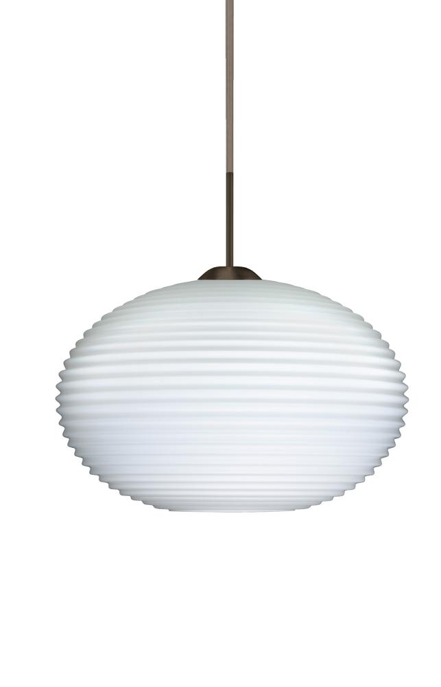 Besa Pendant Pape 10 Bronze Opal Ribbed 1x75W Medium Base