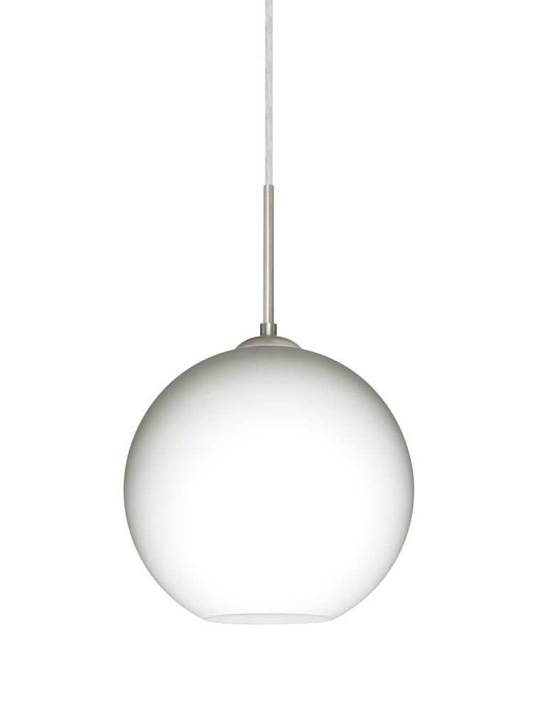 Besa Coco 8 Pendant, Opal Matte, Satin Nickel Finish, 1x60W Medium Base