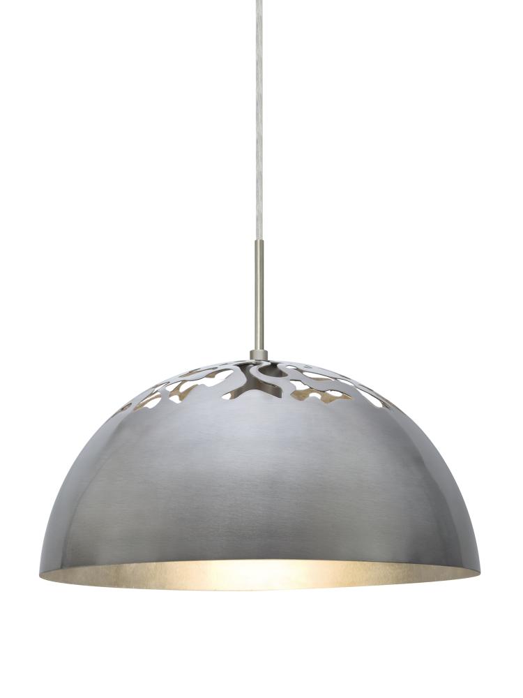 Besa Gordy Pendant, Satin Nickel Finish, 1x9W LED