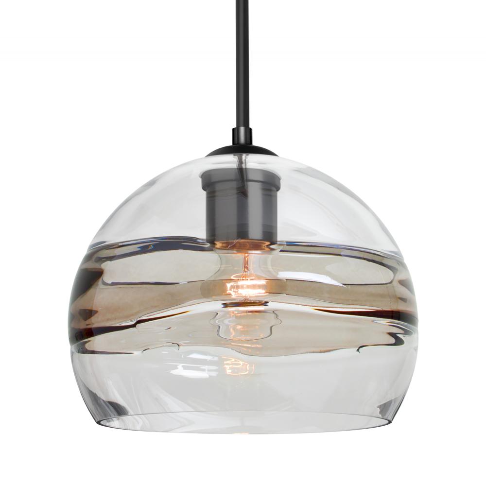 Besa Spirit 8 Pendant, Smoke/Clear, Black Finish, 1x60W MAX E26 Base