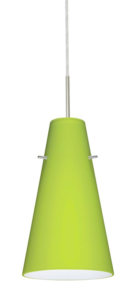 Besa Cierro Pendant Satin Nickel Chartreuse 1x100W Medium Base