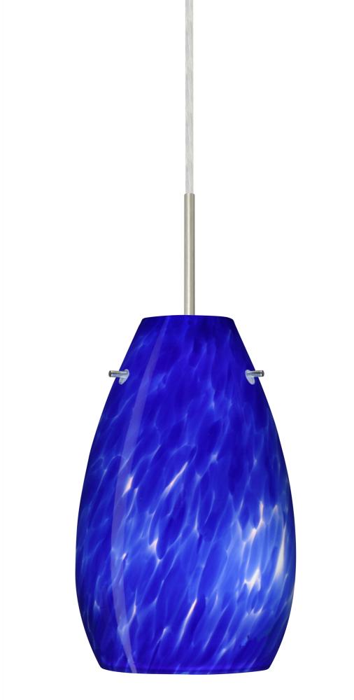 Besa Pera 9 Pendant Satin Nickel Blue Cloud 1x100W Medium Base