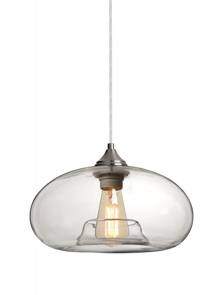 Besa Pendant Bana Satin Nickel Clear 1x4W LED Filament