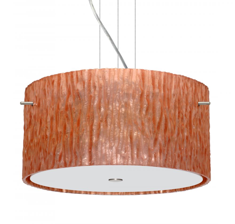 Besa Pendant Tamburo 16 Satin Nickel Stone Copper Foil 3x100W Medium Base