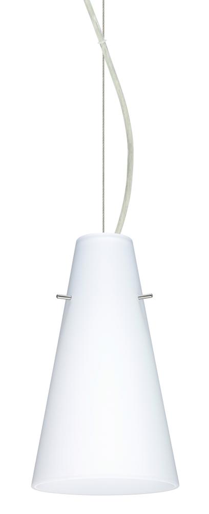 Besa Cierro Cable Pendant Opal Matte Satin Nickel 1x100W Medium Base