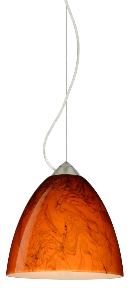 Besa Vila Cable Pendant Satin Nickel Habanero 1x60W Medium Base