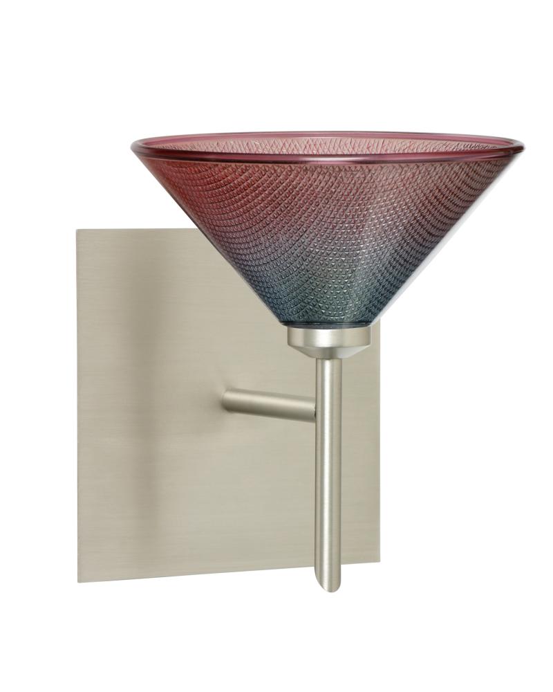 Besa Wall With SQ Canopy Kona Satin Nickel Sunset 1x5W LED