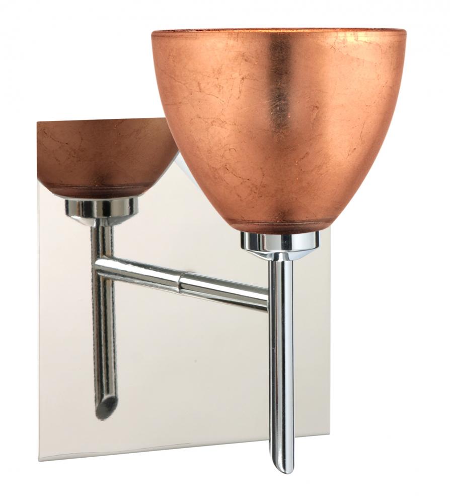 Besa Divi Wall With SQ Canopy 1SW Copper Foil Chrome 1x40W G9