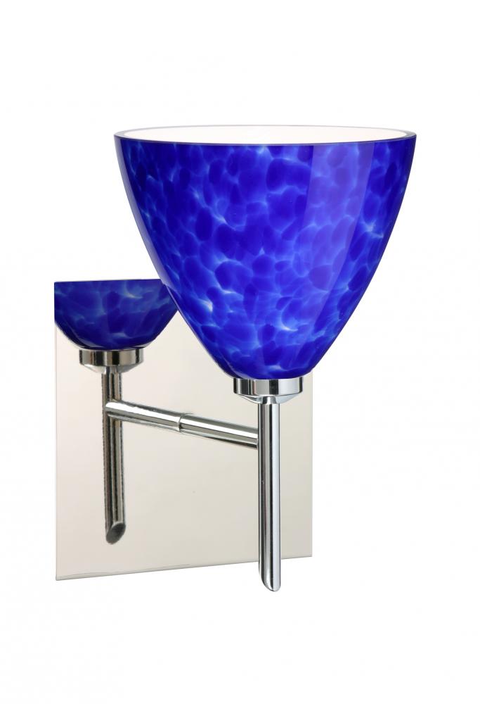 Besa Wall With SQ Canopy Mia Chrome Blue Cloud 1x40W G9