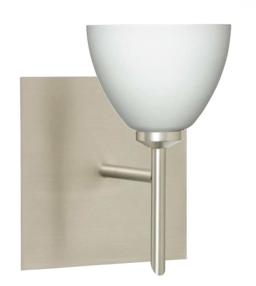 Besa Divi Wall With SQ Canopy 1SW Opal Matte Satin Nickel 1x40W G9